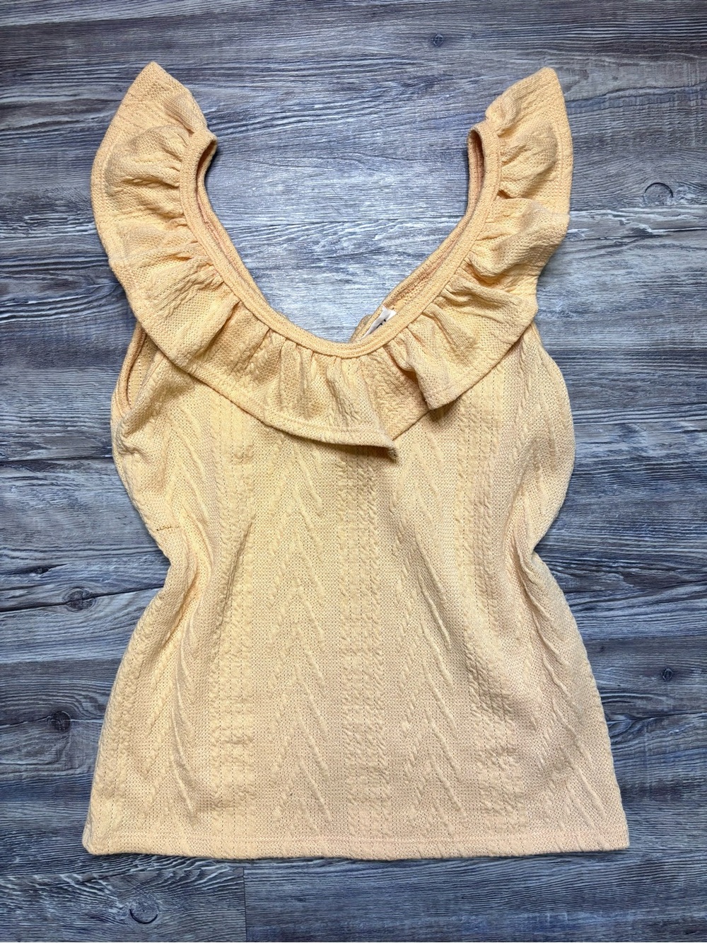 BiBi orange Ruffle-Trim Knit Tank Top